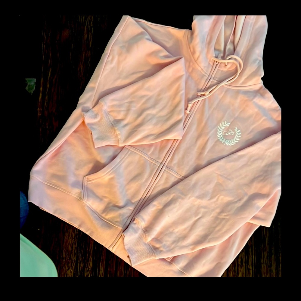 PINK Victoria's Secret‎ Pink Jacket with White Leaf Design